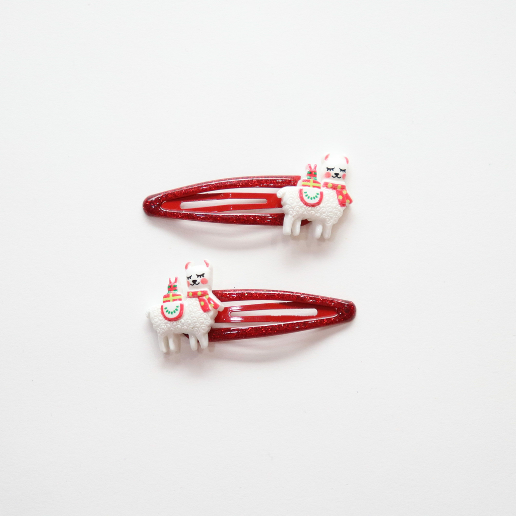[YB-500-217] Christmas Hair clips - Llamas