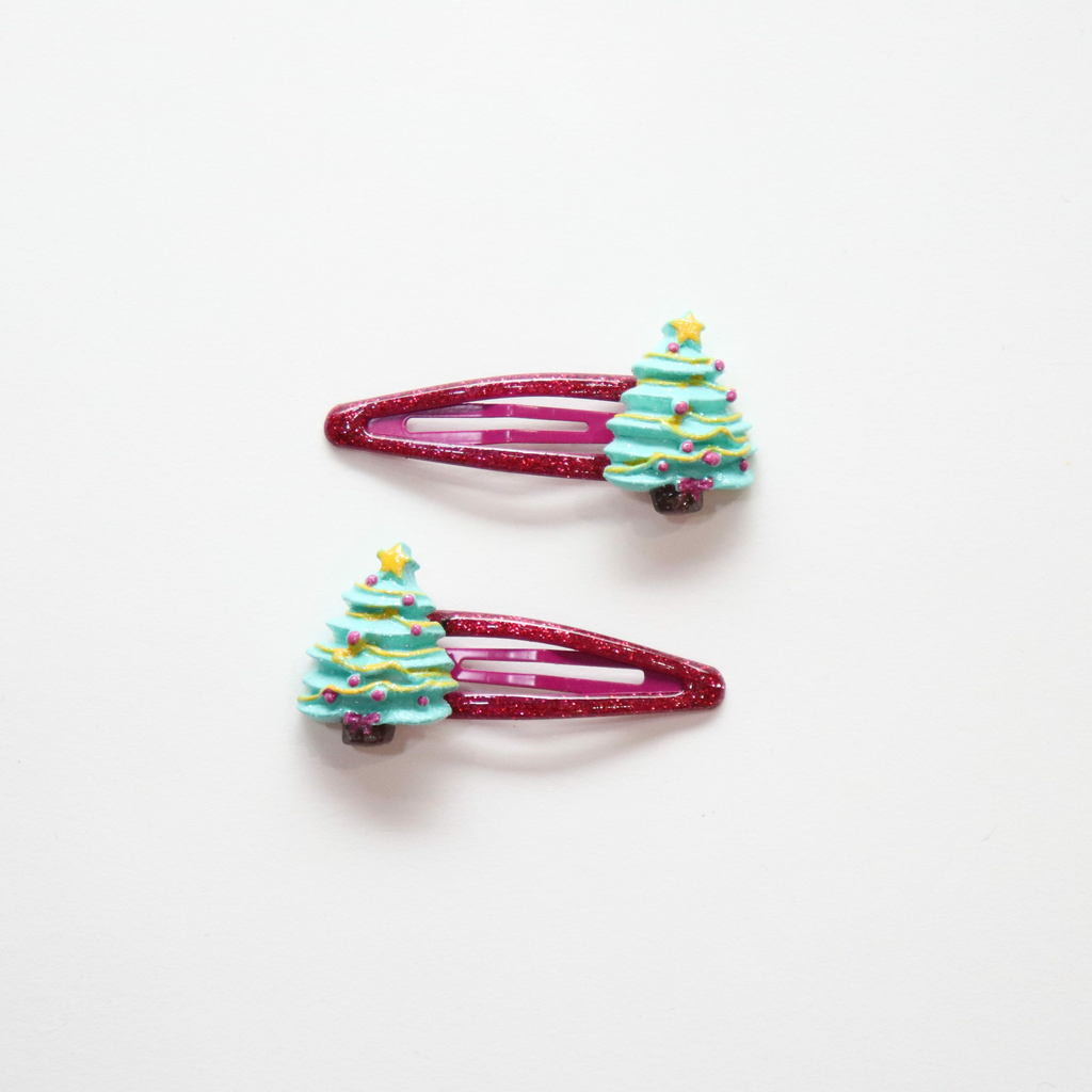 Barrettes de Noel - Sapins de Noel