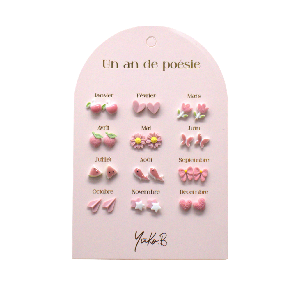 Earrings – A Year of Pink Poetry (french version)