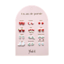 Boucles d'oreilles - Un an de poésie - rouge et eau (version française)