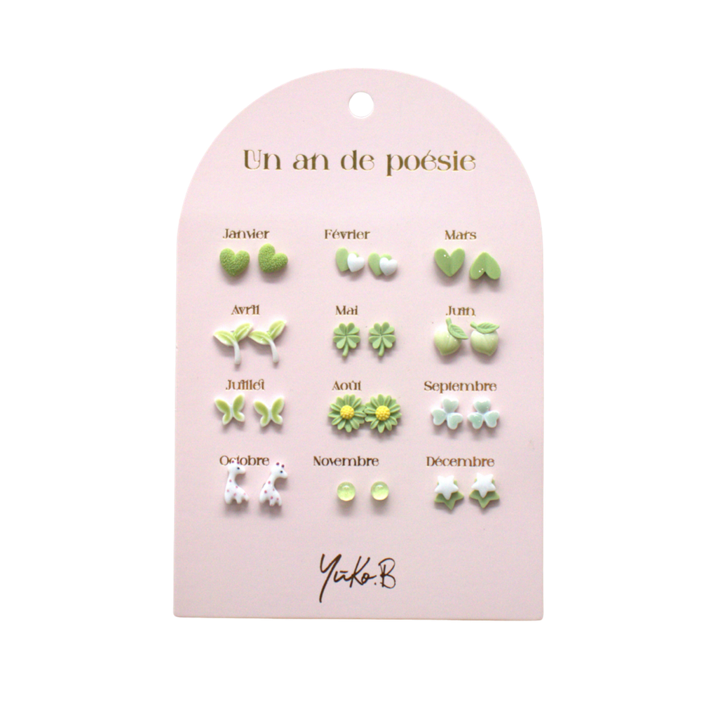 Boucles d'oreilles - Un an de poésie verte (version française)
