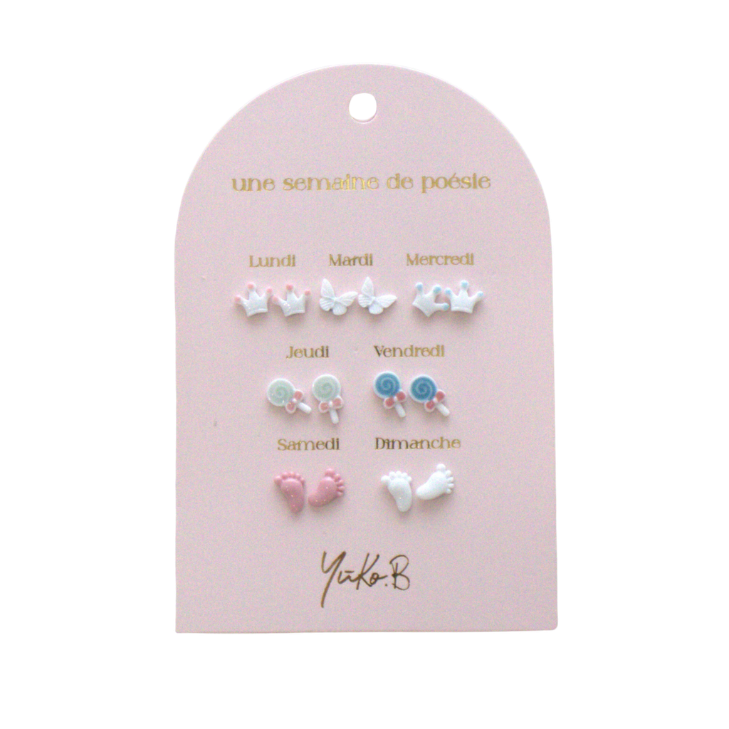 [YB-500-288] Boucles d'oreilles - Une semaine de poésie - Baby Shower (version française)