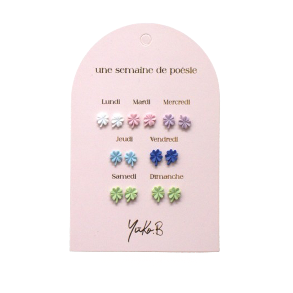 [YB-500-232] Earrings – A Week of Poetry – Luck (french version)