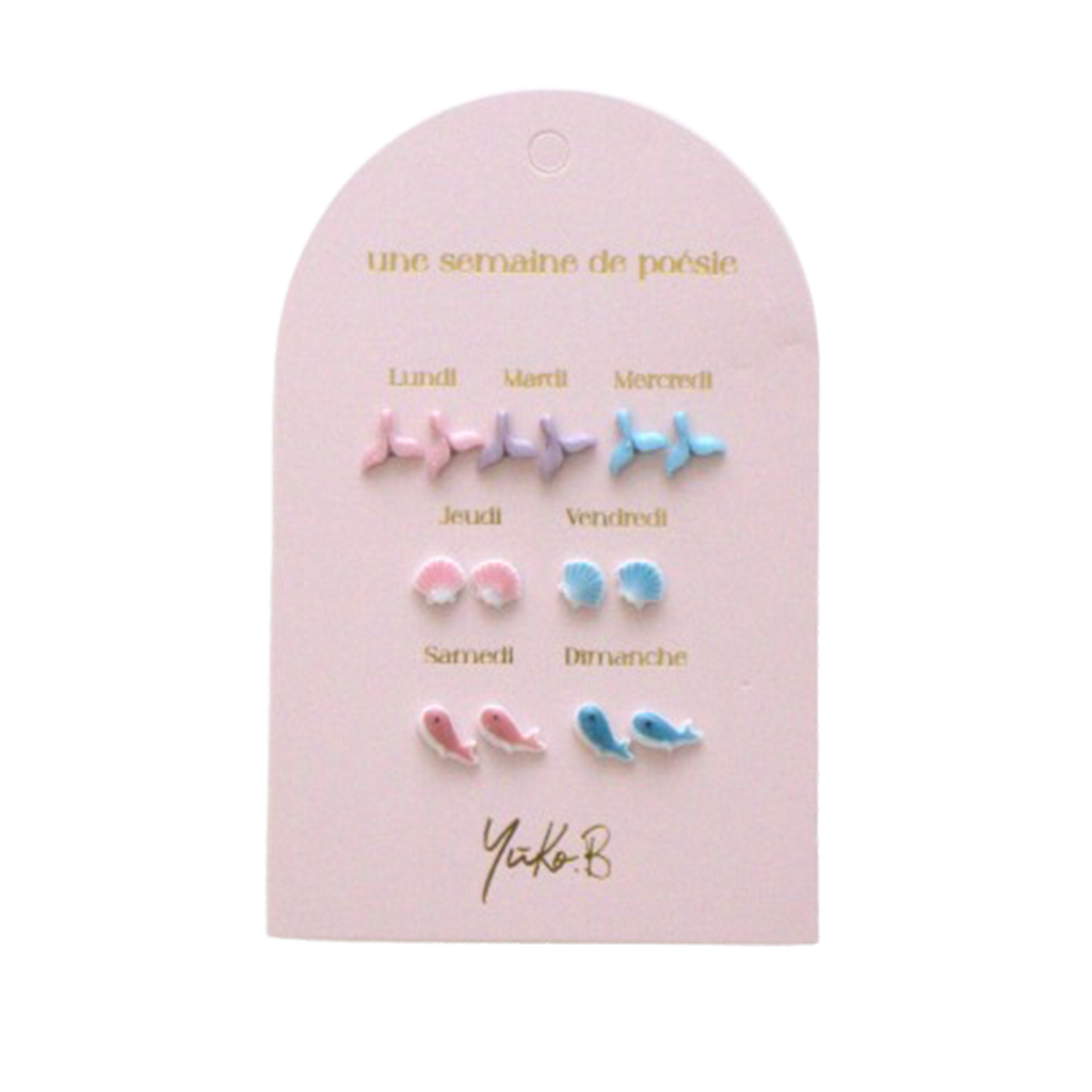 [YB-500-289] Earrings – A Week of Poetry – Ocean (french version)