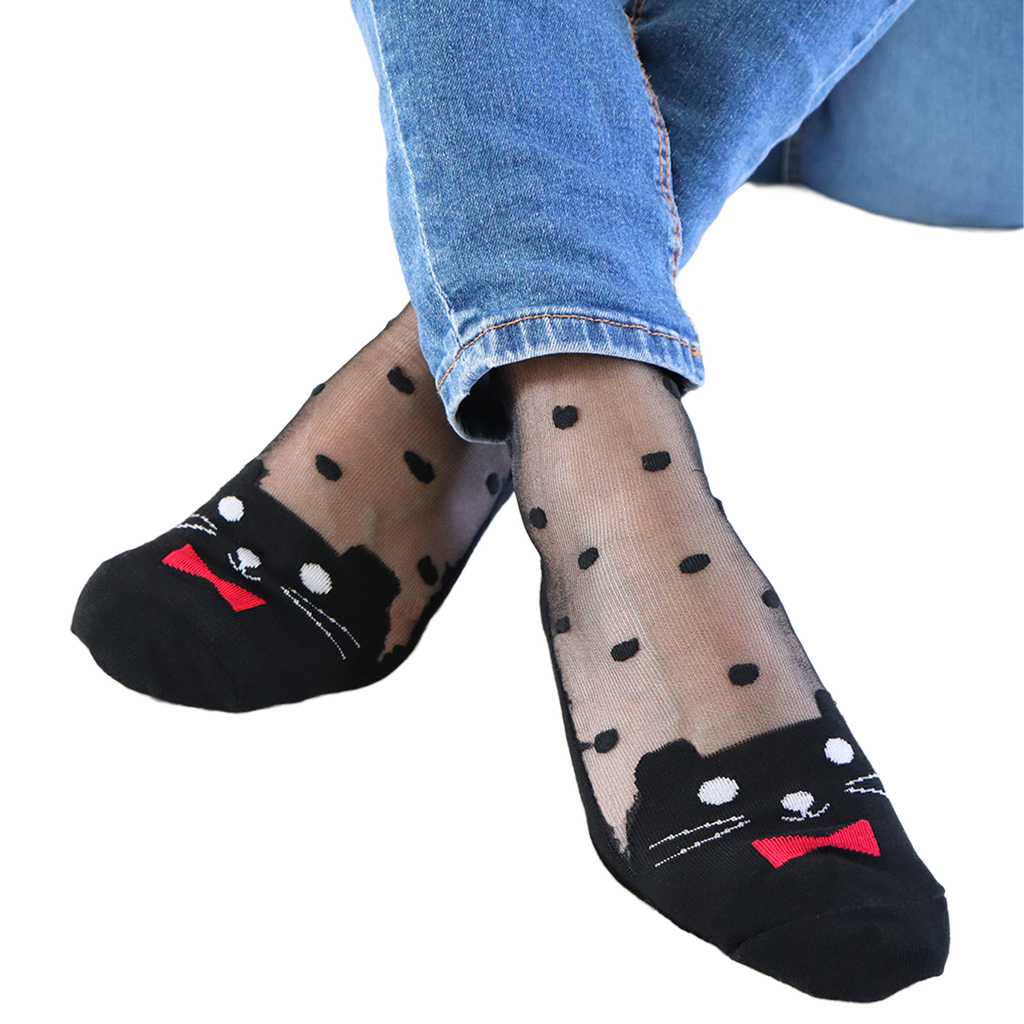 [YB-400-027] Socks - Be a Cat - Black