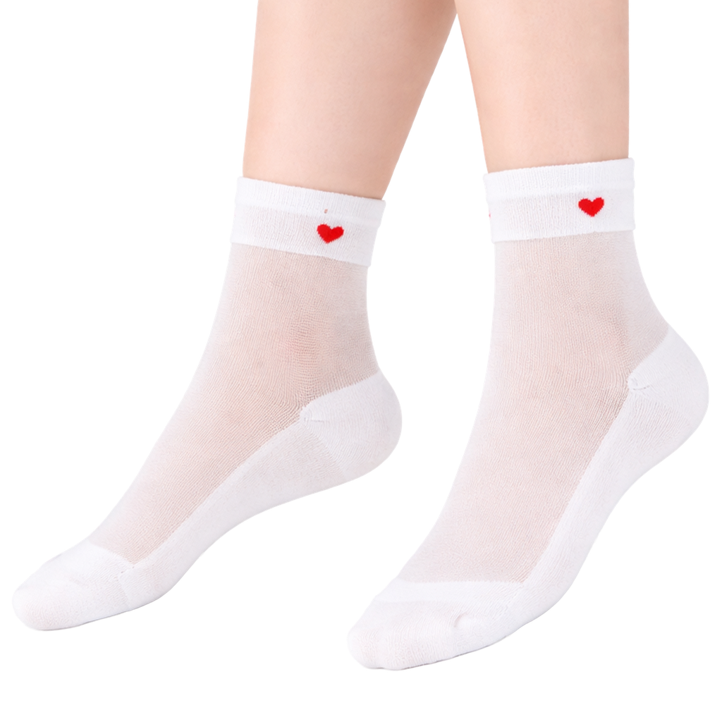 [YB-400-045] Be my Valentine Socks  - White