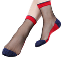 Chaussettes - June  - Rouge et bleue