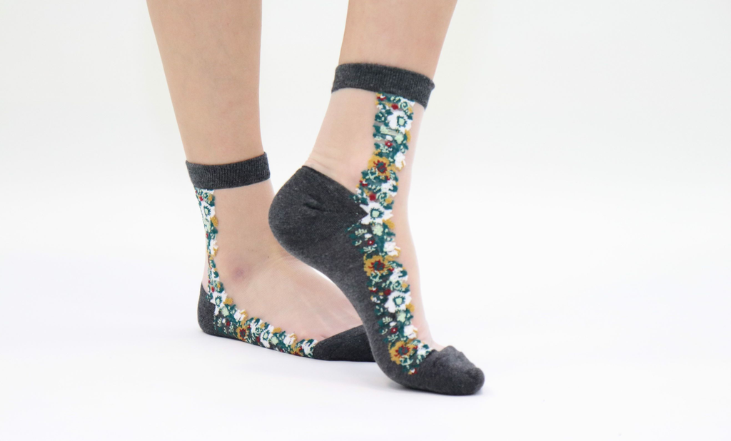 [YB-400-093] Socks - Paloma - Grey