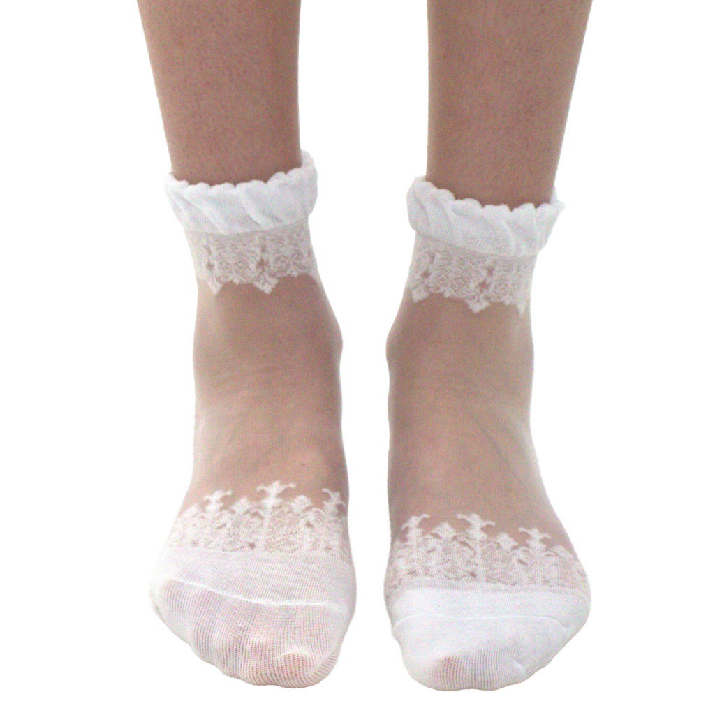 [YB-400-178] Chaussettes Diva  (Haute) - Blanc