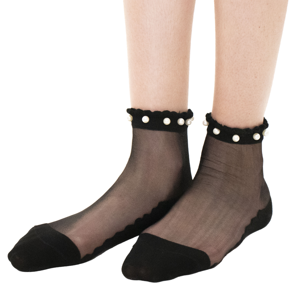 [YB-400-187] Perla  - Black Socks