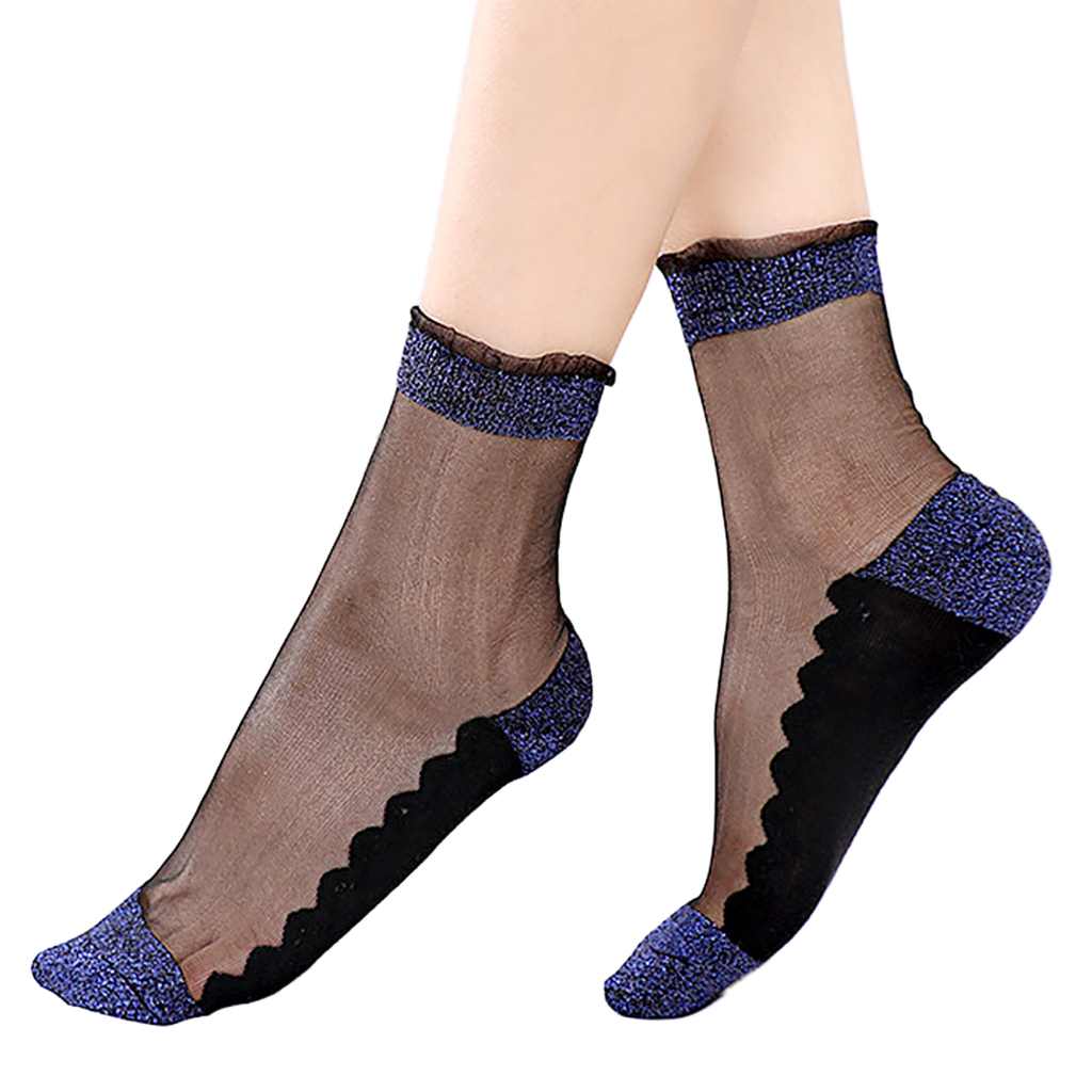 [YB-400-160] Shine Socks  - Blue