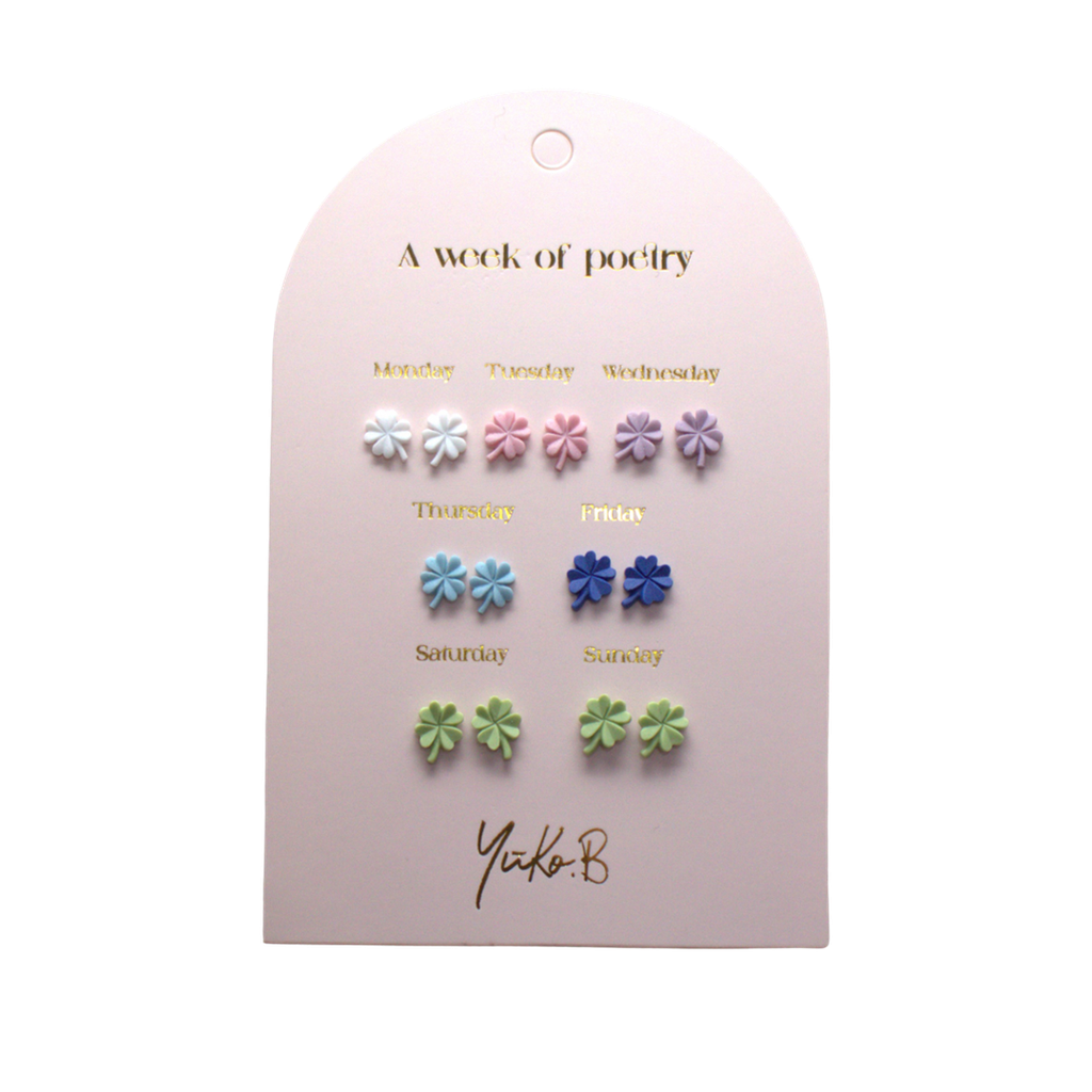 [YB-500-322] Earrings – A Week of Poetry – Luck (English version)