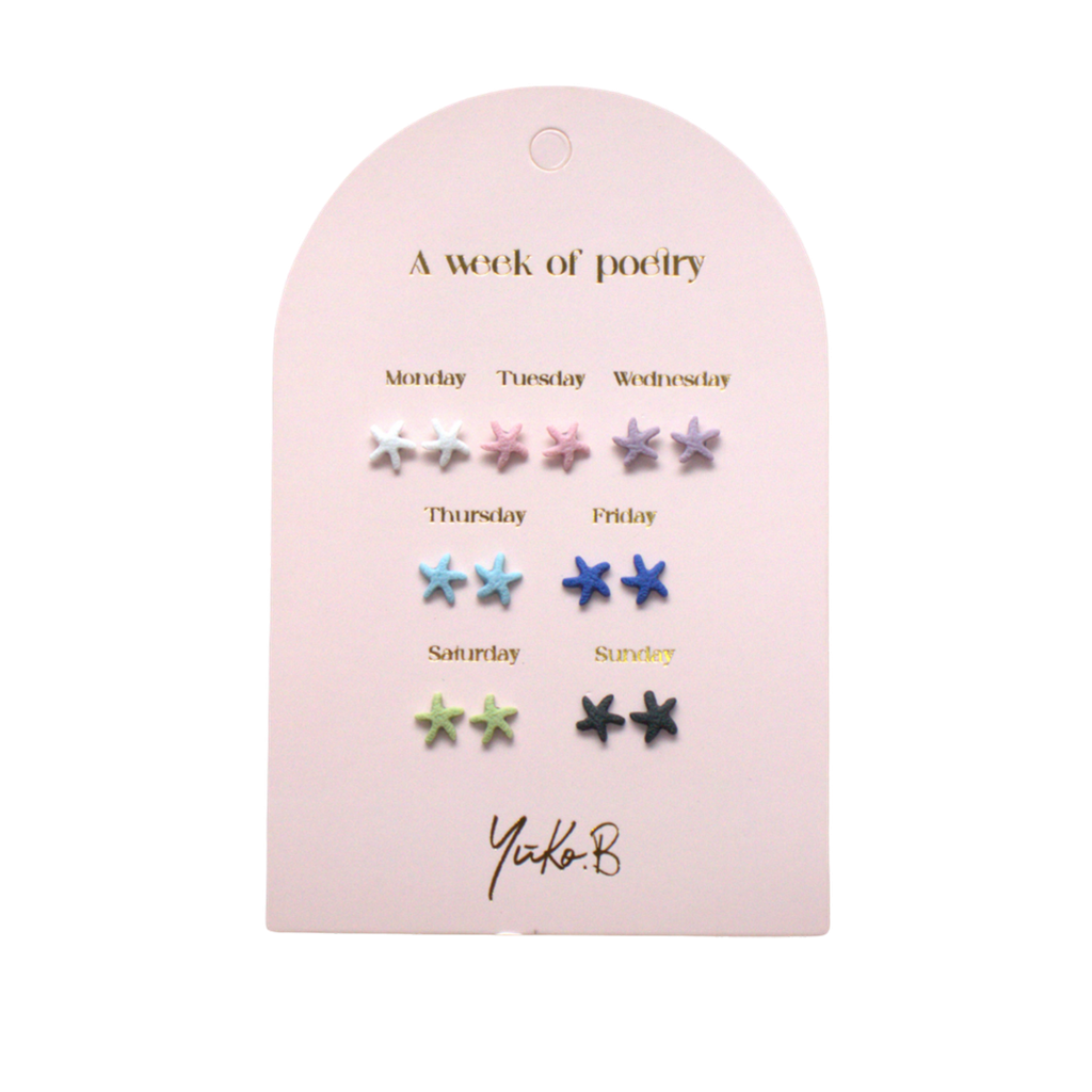 [YB-500-321] Earrings – A Week of Poetry – Sea Stars (English version)