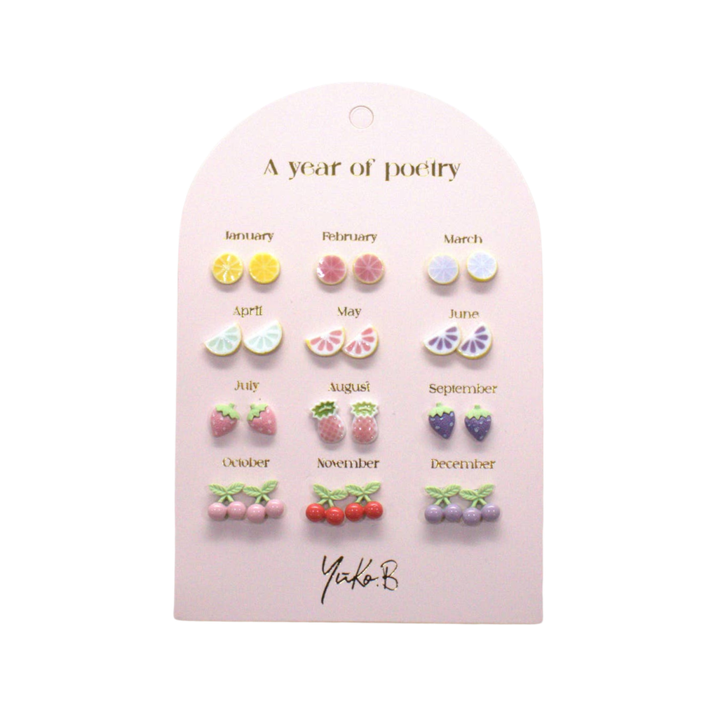 [YB-500-318] Earrings – A Year of Fruity Poetry (English version)