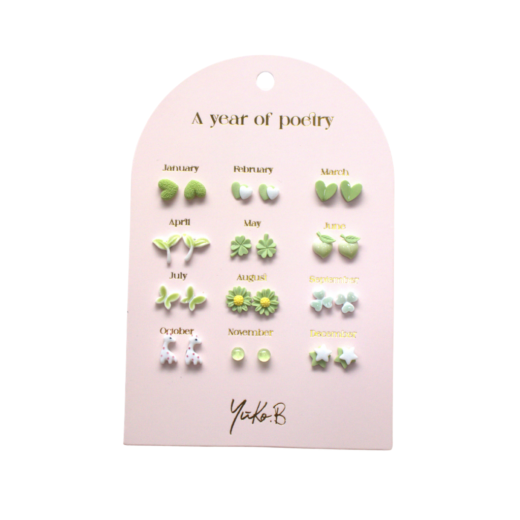 Boucles d'oreilles - Un an de Poésie verte (version anglaise)
