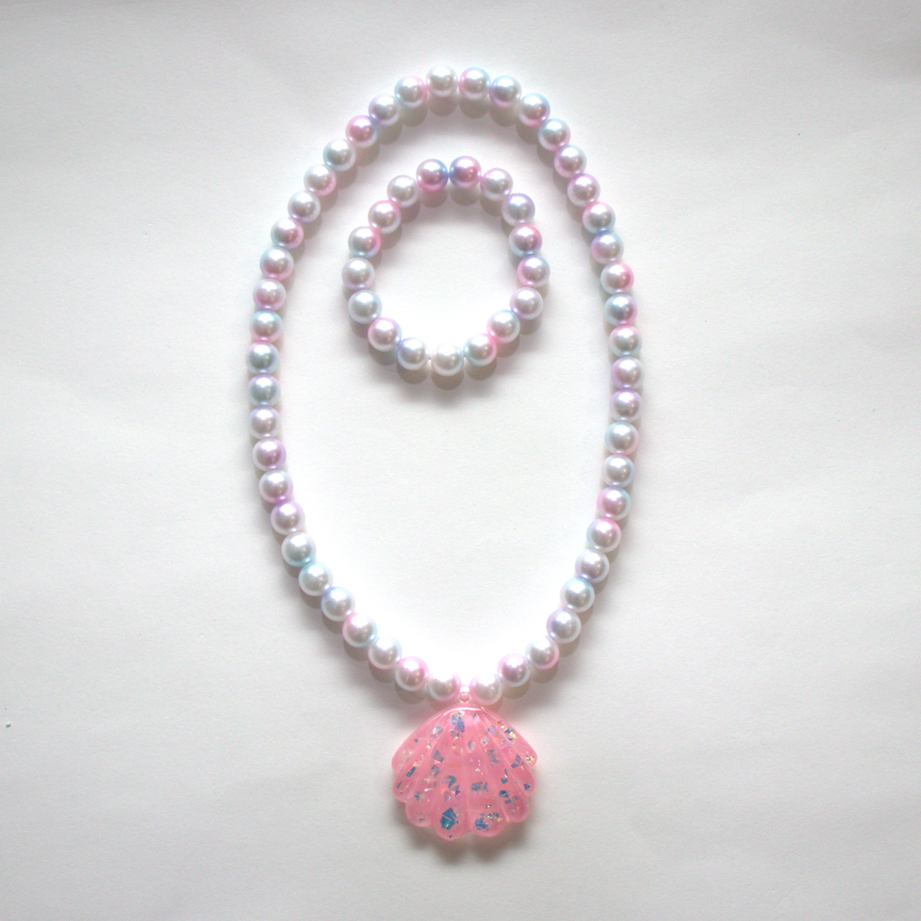 Ensemble collier et bracelet coquillage