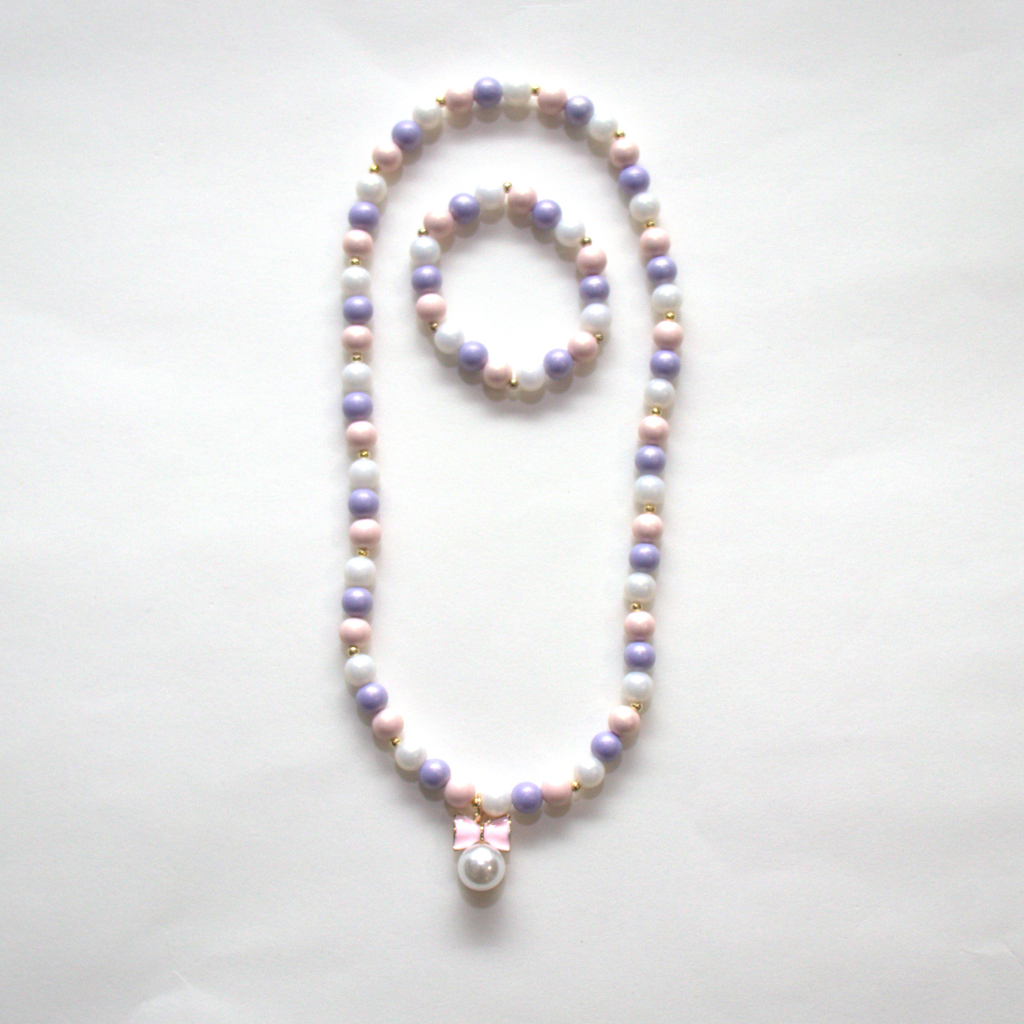 Ensemble collier et bracelet Princesse - Rose