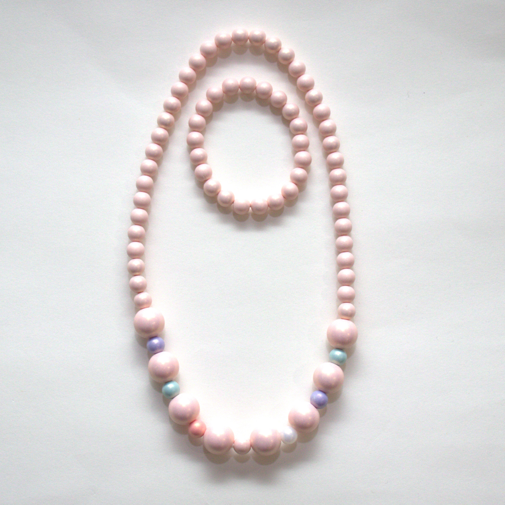 [YB-500-251] Ensemble collier et bracelet TARA - rose