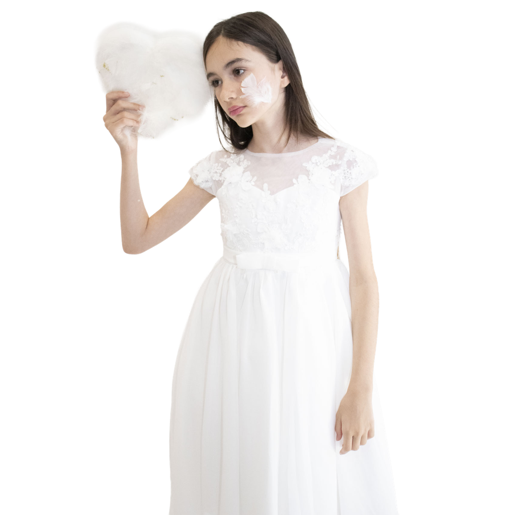 [YB-400-215] Robe JEANNE - Blanc - 120cm