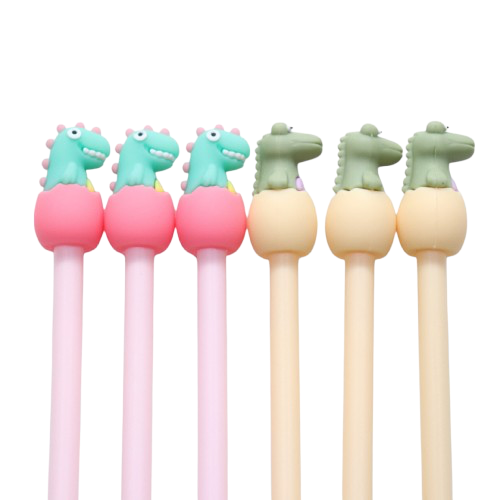 [YB-500-306] Stylos Bébé Dino (3 pièces) & Bébé Croco (3 pièces)