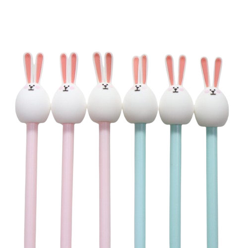[YB-500-301] Stylos Bunny Love  - 3 roses et 3 Bleus