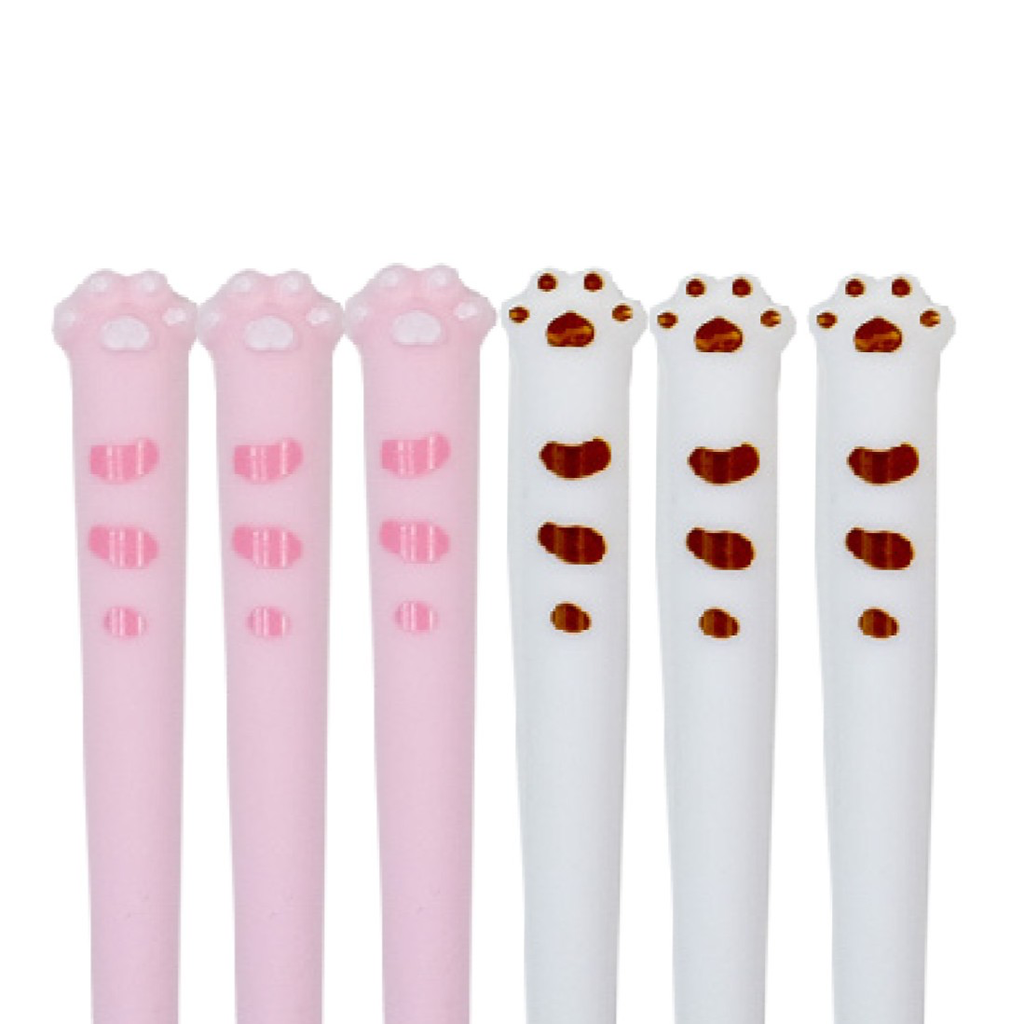 [YB-500-305] Stylos Cat Paw - 3 blancs + 3 roses