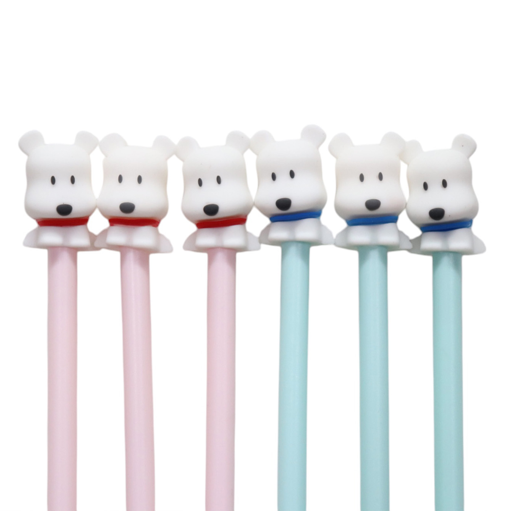 [YB-500-298] Stylos Puppy Love - 3 roses et 3 bleus