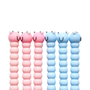 Tiny Caterpillar Pens - 3 Pink + 3 Blue
