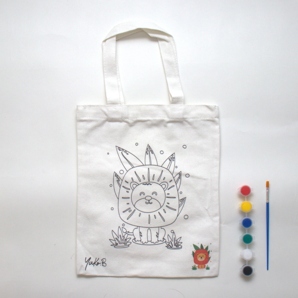 [YB-400-174] TOTEBAG A PEINDRE - MEERA LE LION